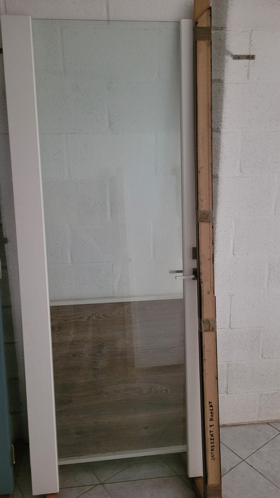 Binnendeur laminado met veiligheidsglas incl chambranten, Ophalen, Binnendeur