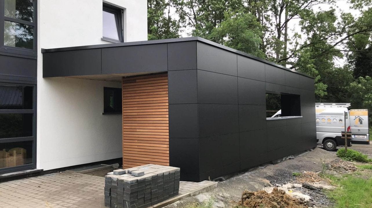 Zwarte Dibond aluminium gevelbekleding Ral 9005 RAL 7016, Ophalen, Zo goed als nieuw