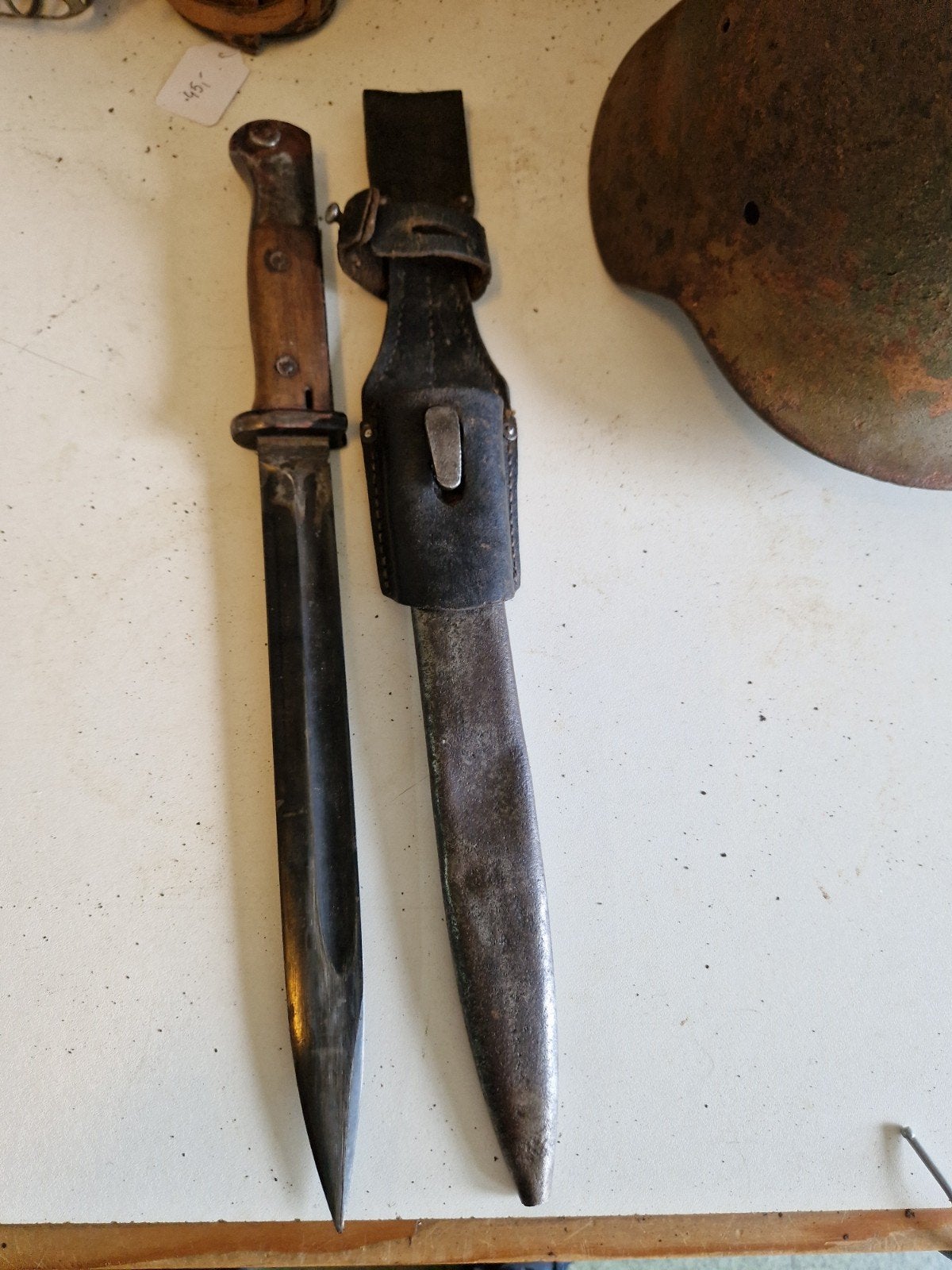 duitse K98 bajonet met leder, Verzamelen, Ophalen of Verzenden