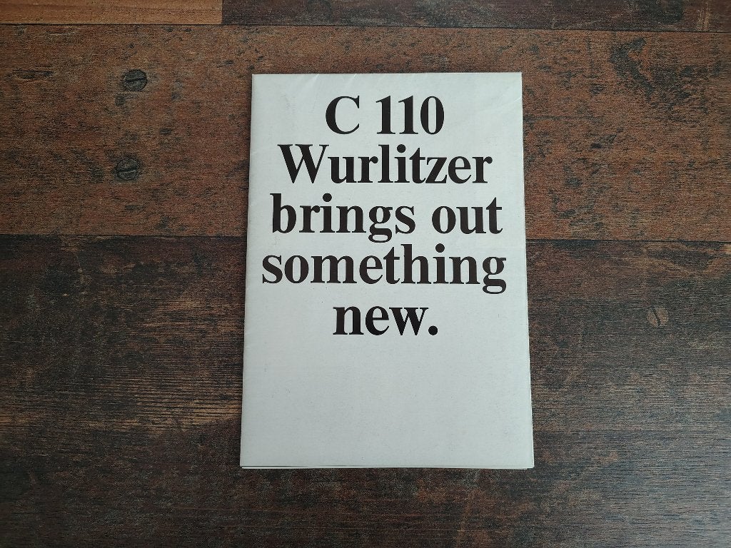 Folder: Wurlitzer C 110/ Casette (1972) jukebox, Verzenden, Wurlitzer