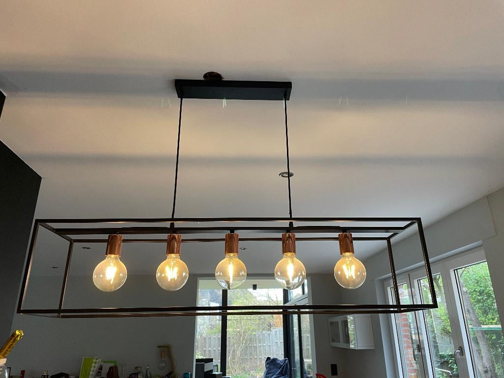 Lampe style industriel, lustre suspension Lucide ARTHUR, 75 cm ou plus, Comme neuf, Enlèvement, Métal