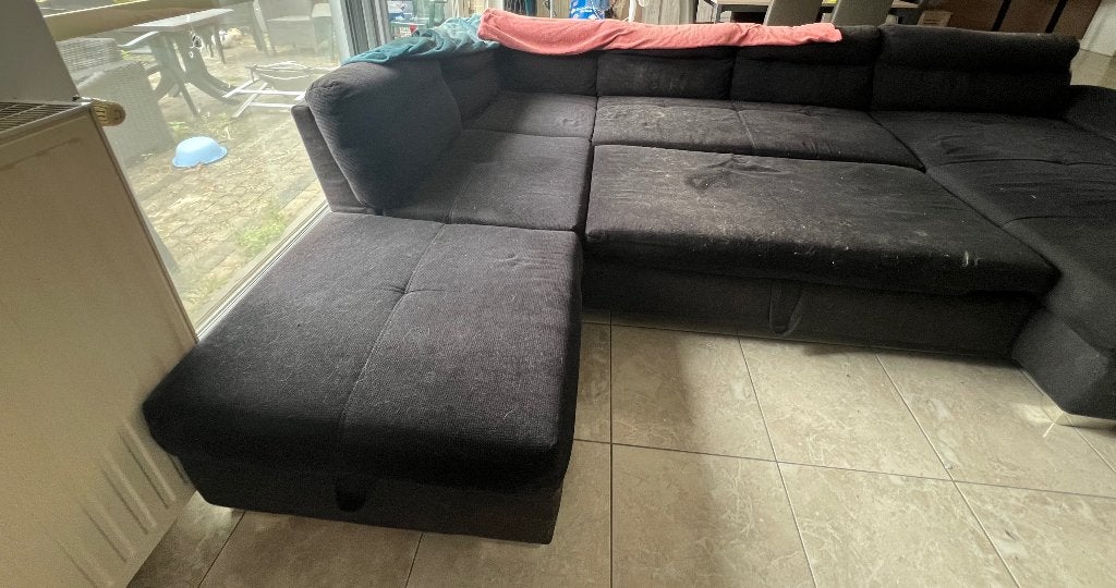 Zetel(bed), Ophalen, 250 tot 300 cm, Gebruikt, Hoekbank