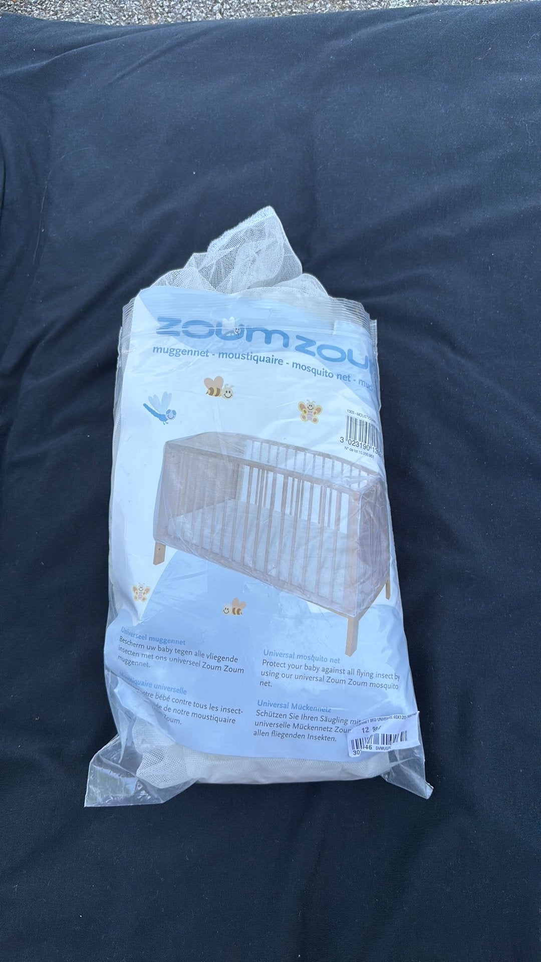 Muggennet voor over babybed, Envoi, Utilisé
