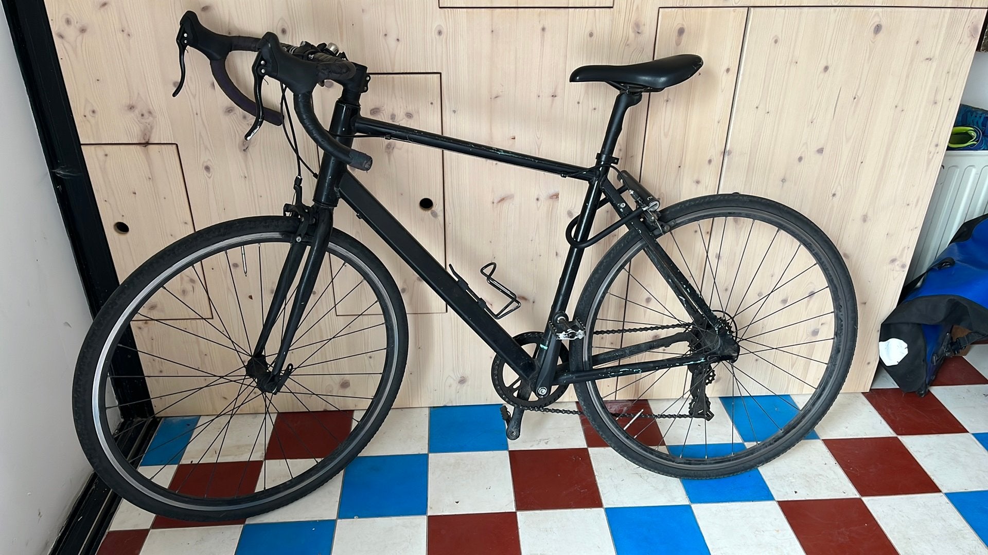 Koersfiets (zonder merk, zwart geverfd), Ophalen, Gebruikt, Minder dan 10 versnellingen, Overige merken