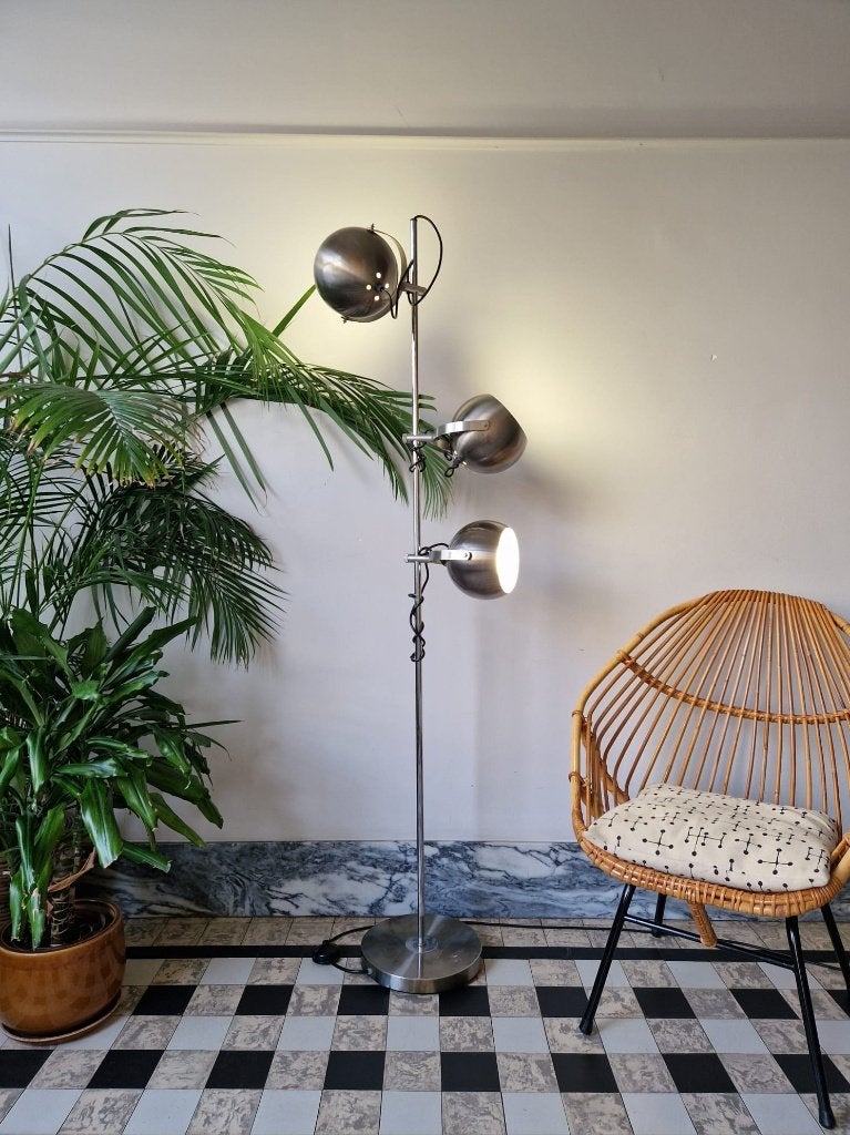 Vintage space-age bollenlamp | staande lamp, Ophalen, Gebruikt, Vintage, Metaal