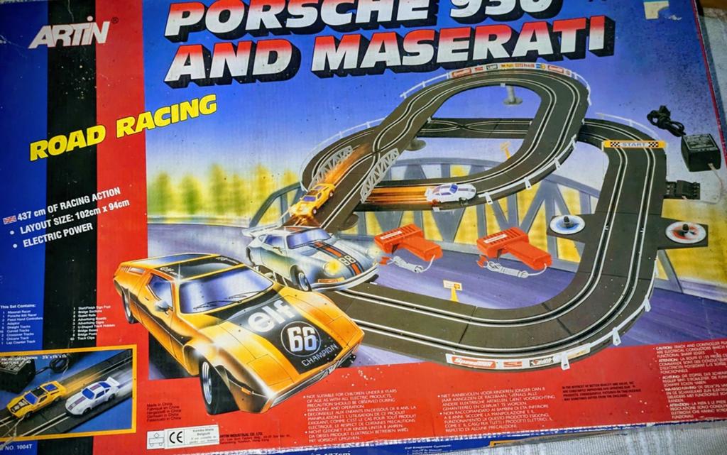 Vintage ARTIN Porsche 930 & Maserati Slotcar Racebaan, Kinderen en Baby's, Speelgoed | Racebanen, Ophalen of Verzenden, Racebaan