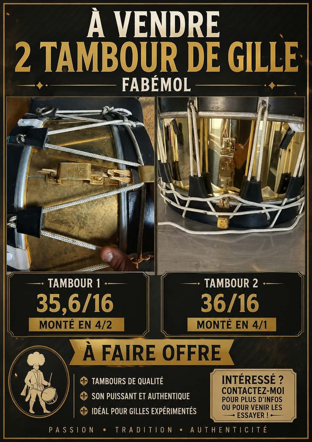 Tambour, Ophalen, Zo goed als nieuw, Trommel
