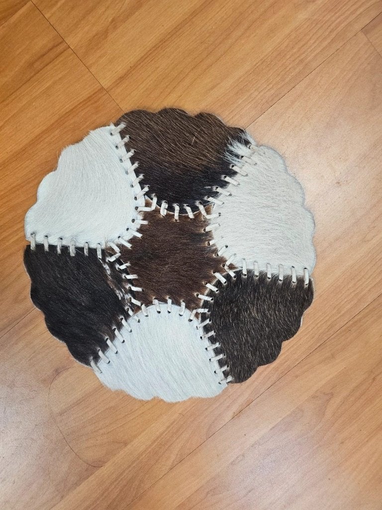 Patchwork koeienhuidje 25/25, Huis en Inrichting, Ophalen of Verzenden, Gebruikt, Bruin, Leer