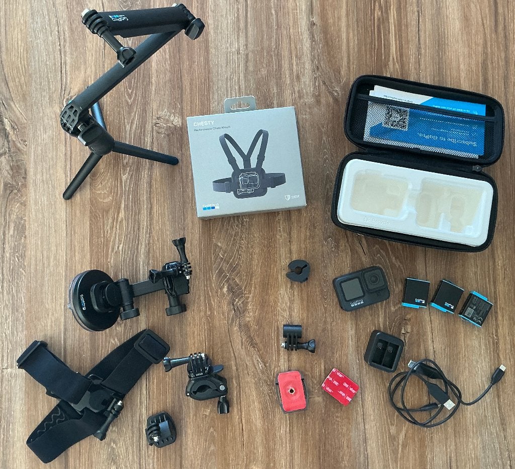 GoPro HERO9 Black + 3 batteries +accessoires, Audio, Tv en Foto, Actiecamera's, Ophalen, Zo goed als nieuw, GoPro