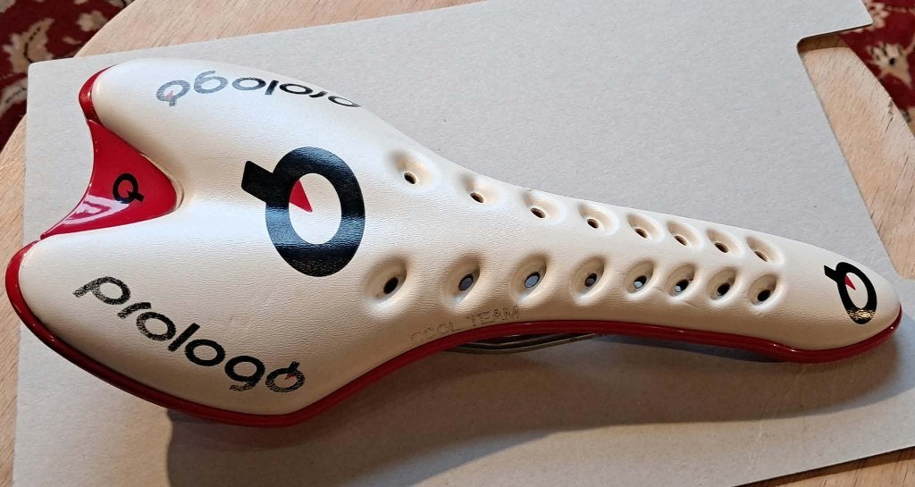 Prologo C-Look basisstoel - wit/rood, Fietsen en Brommers, Ophalen of Verzenden, Gebruikt, Prologo