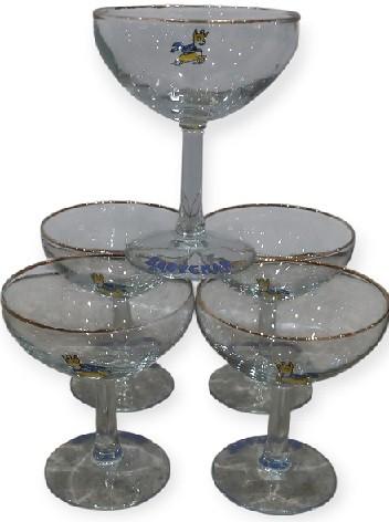 set van 5 babycham glazen, Verzamelen, Ophalen, B, Gebruikt, B