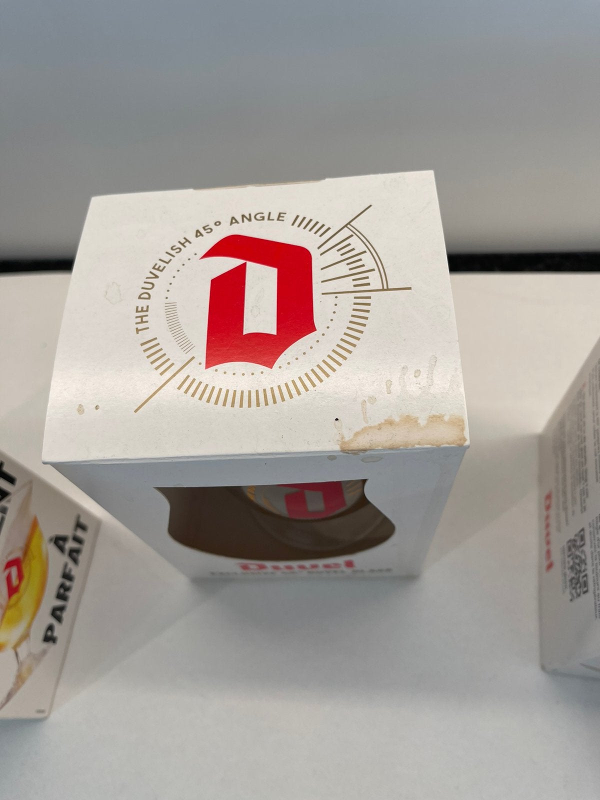 set van 5 unieke Duvel "Exclusive 45 Angle" Bierglazen, Verzamelen, Ophalen of Verzenden, Zo goed als nieuw