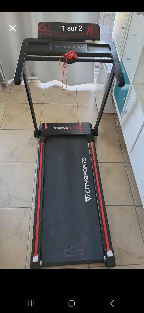 Tapis de course pliable avec facture, Sports & Fitness, Enlèvement, Comme neuf, Course à pied, Autres types