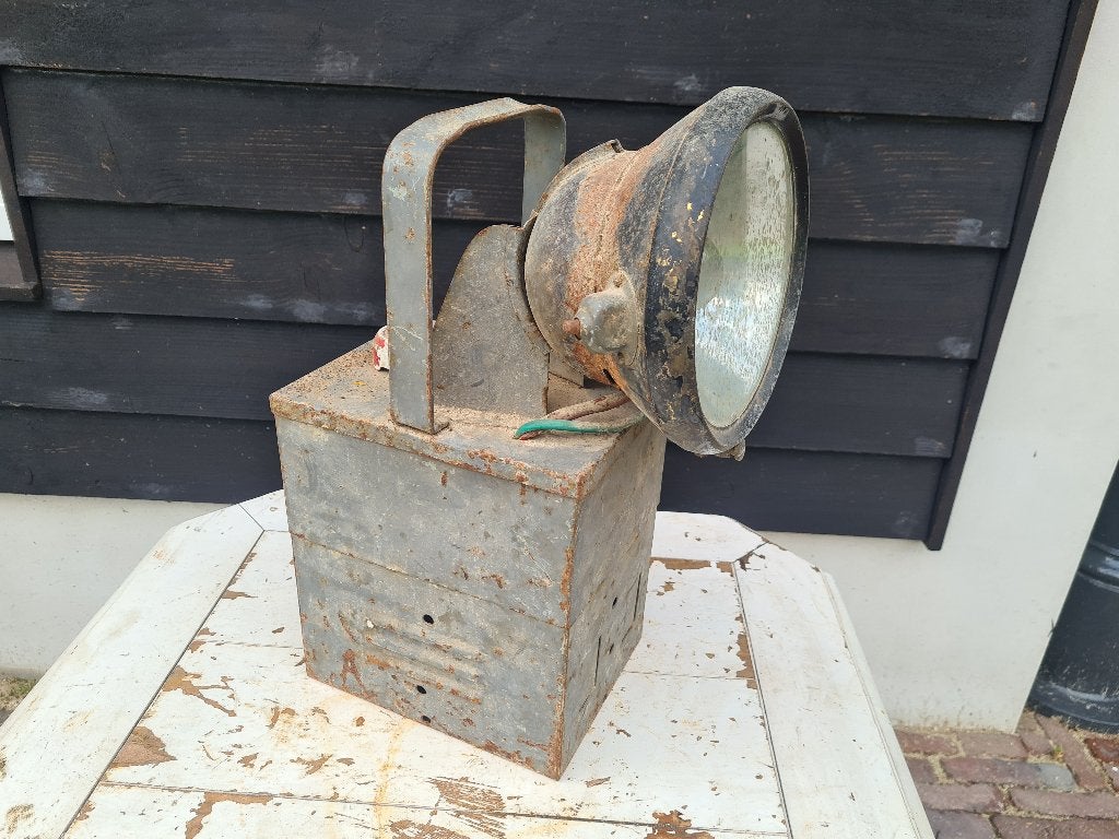 Oude industriële lamp / schijnwerper, Antiek en Kunst, Antiek | Verlichting, Ophalen