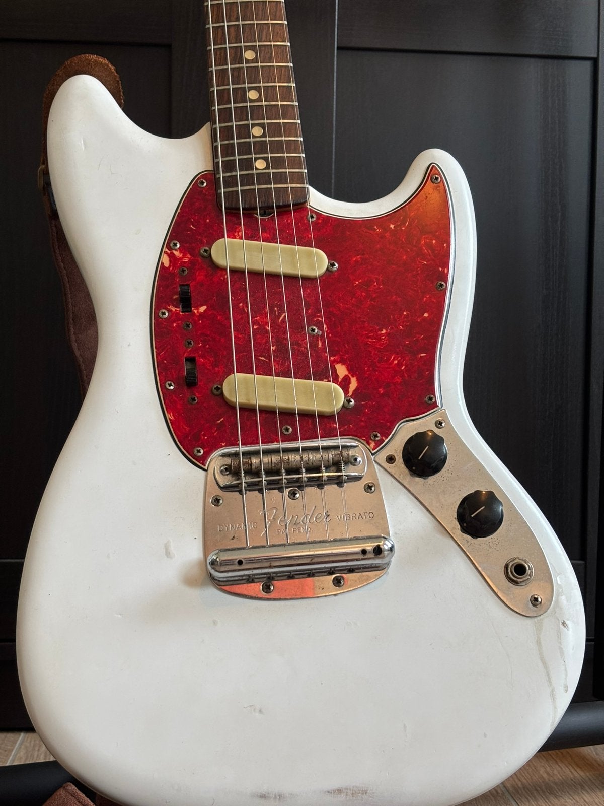 1965 Fender Mustang - Olympic White, Musique & Instruments, Enlèvement, Utilisé, Solid body, Fender