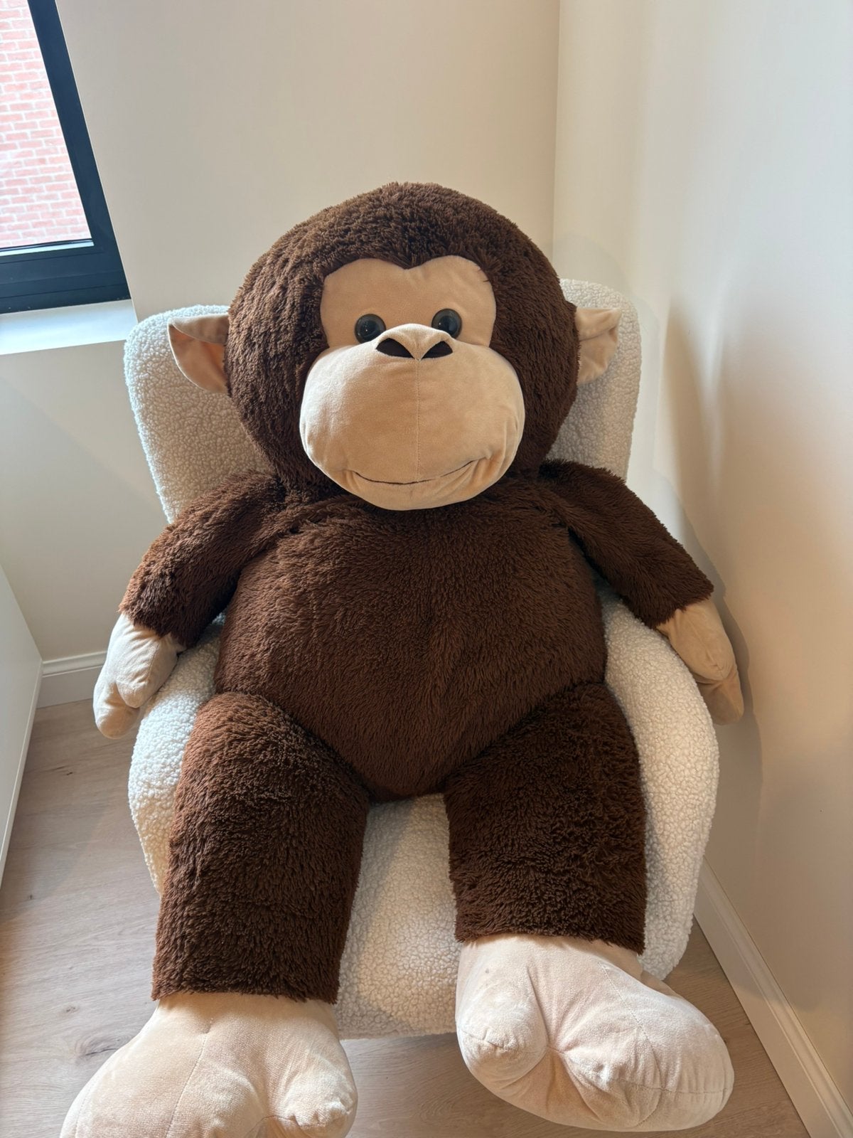 Knuffelaap 120cm, Ophalen, Zo goed als nieuw, Stoffen beer, Overige merken