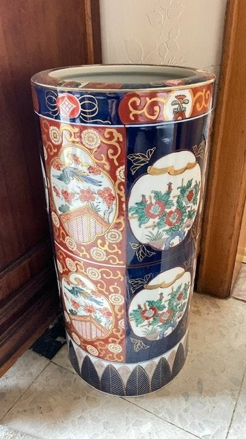 Vintage Japans Gold Imari porseleinen paraplubak, Ophalen