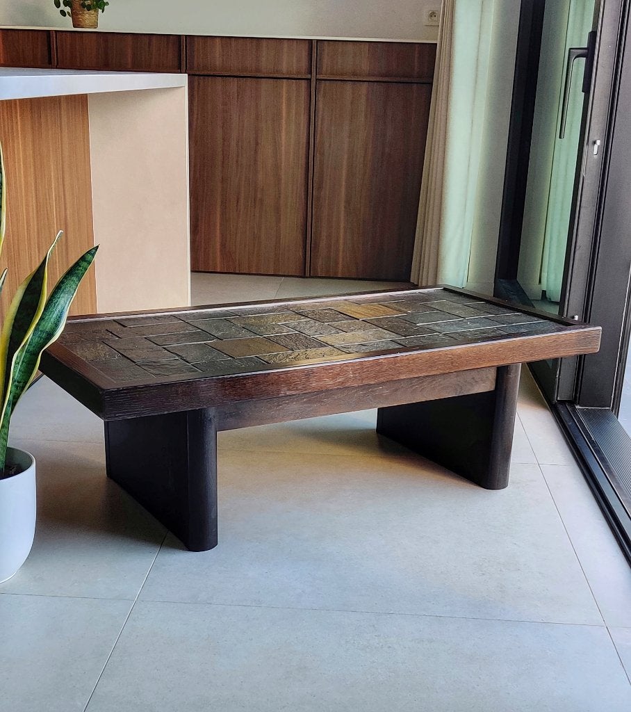 Prachtige brutalistische salontafel, Maison & Meubles, Tables | Tables de salon, Comme neuf, Rond, Enlèvement