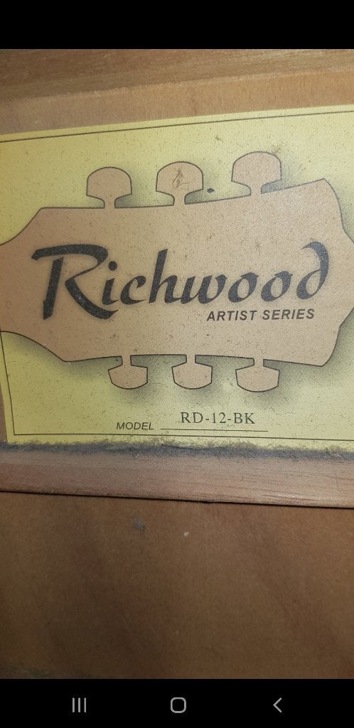 Guitare acoustique Richwood RD-12-BK, Musique & Instruments, Enlèvement, Utilisé, Guitare Western ou Guitare Folk