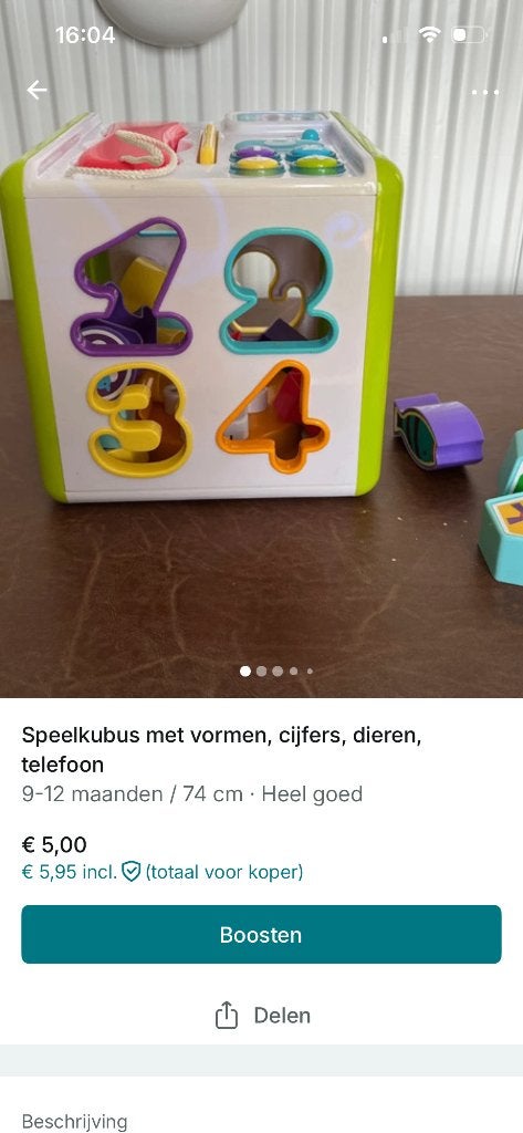 Speelkubus, Ophalen, Gebruikt, Overige typen, Met geluid