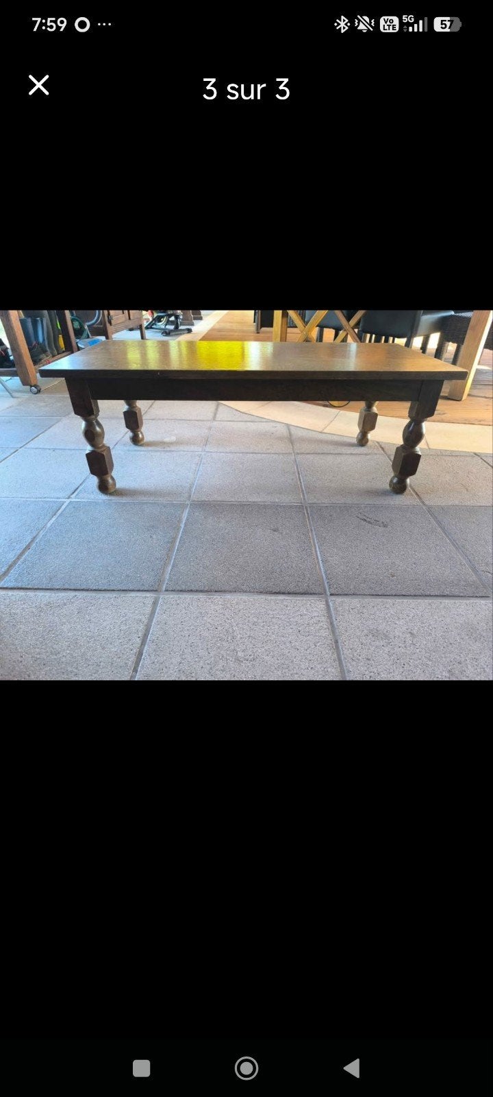 table de salon, Ophalen