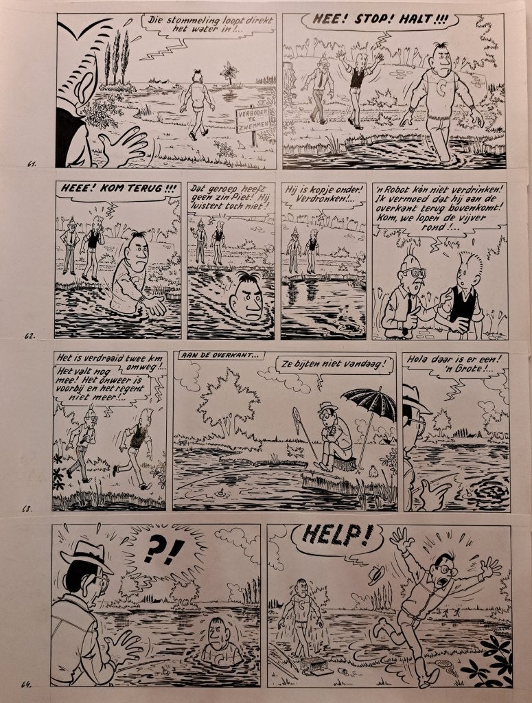 POM - originele pagina PIET PIENTER en BERT BIBBER, Ophalen of Verzenden