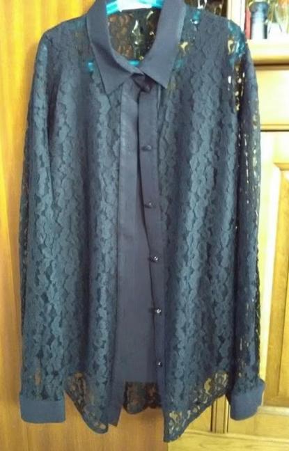 Chemise en dentelle noire avec top intégré Cassis Taille 3, Taille 42/44 (L), Cassis Collection, Enlèvement ou Envoi, Porté