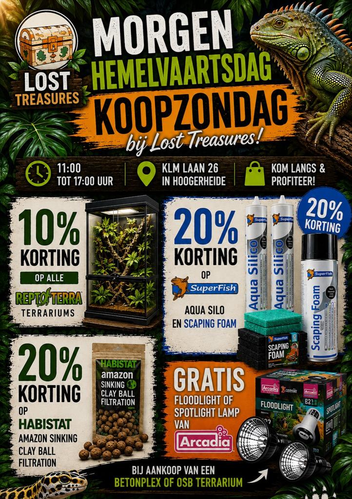 Hemelvaart koopzondag vele acties reptielen - terrariums, Dieren en Toebehoren, Amfibie