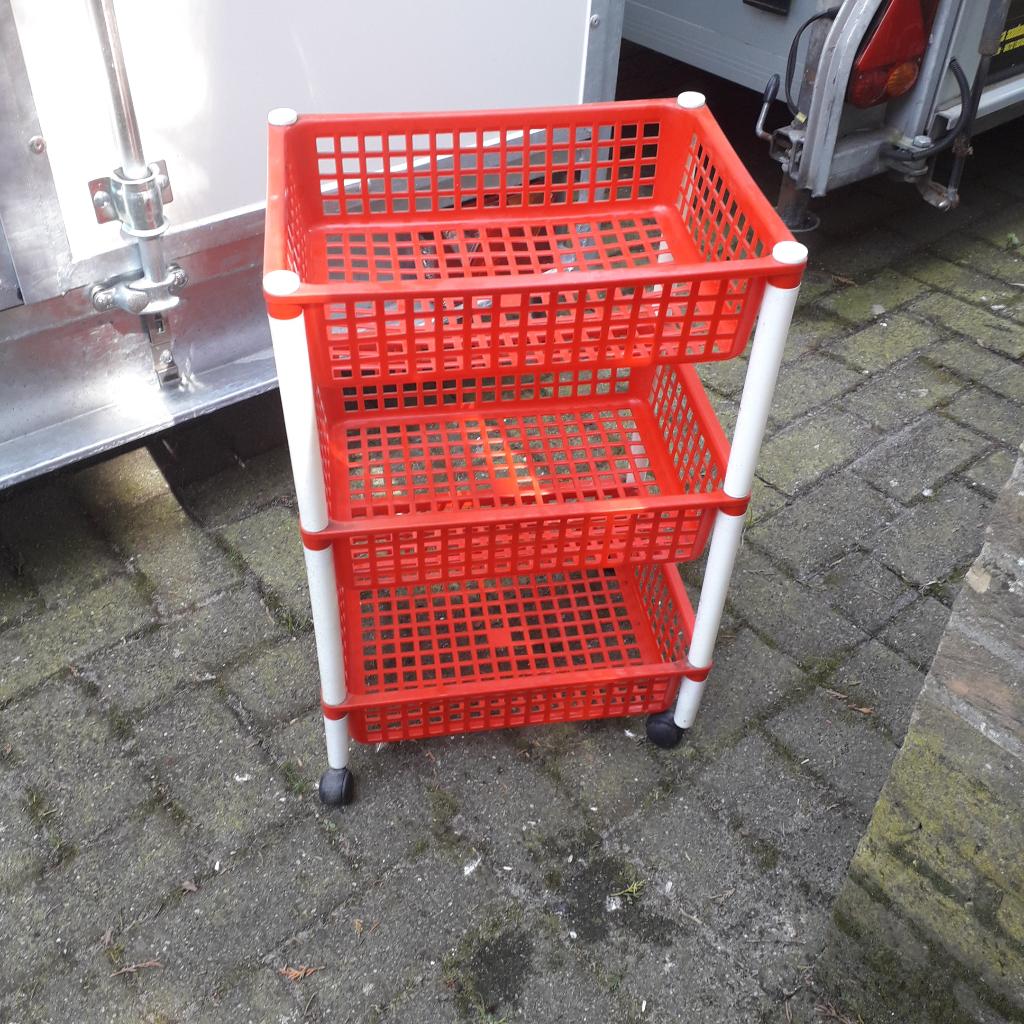 plastic mandjes, Ophalen, Gebruikt, Rechthoekig, Mand