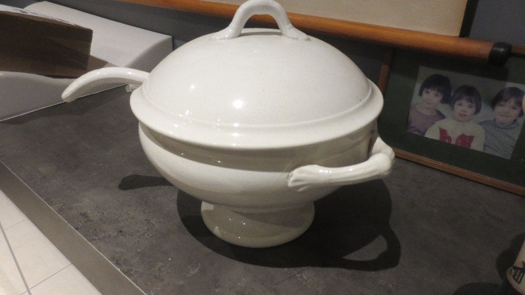 oude soepkom met lepel, Antiek en Kunst, Ophalen