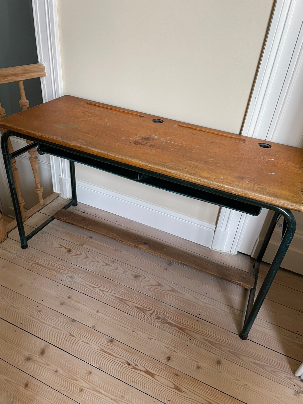 Oude schoolbank, Huis en Inrichting, Bureaus, Ophalen, Hout, 109 cm, Gebruikt