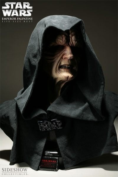 Star Wars Sideshow life-size Palpatine signed Ian McDiarmid, Verzamelen, Ophalen, Zo goed als nieuw, Beeldje of Buste