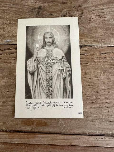 bidprent indien gij mijn vleesch niet eet, Collections, Enlèvement ou Envoi, Neuf, Carte ou Gravure, Christianisme | Catholique