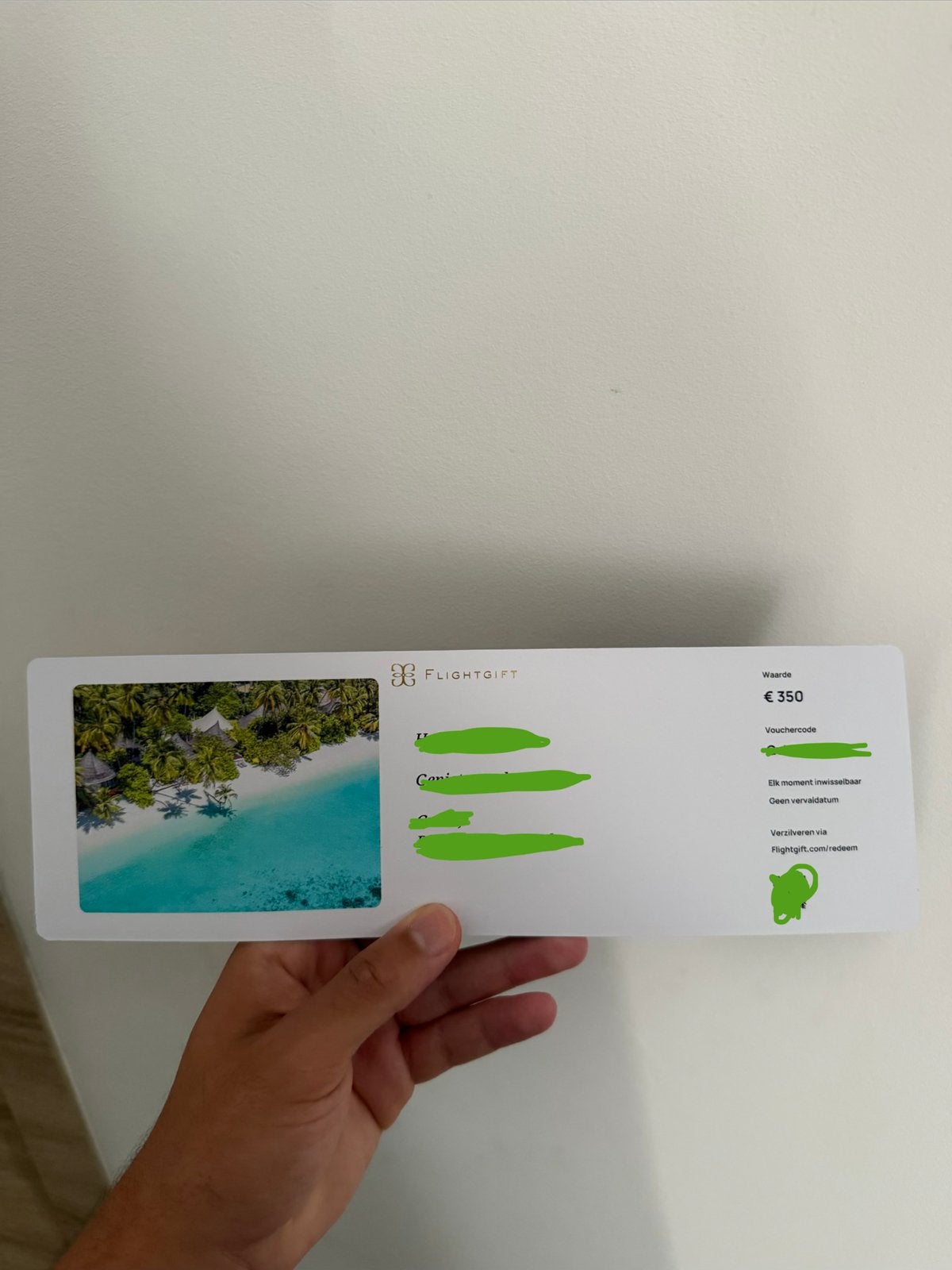 Flightgift voucher €350 – Te koop voor €300, Tickets en Kaartjes, Kortingen en Cadeaubonnen