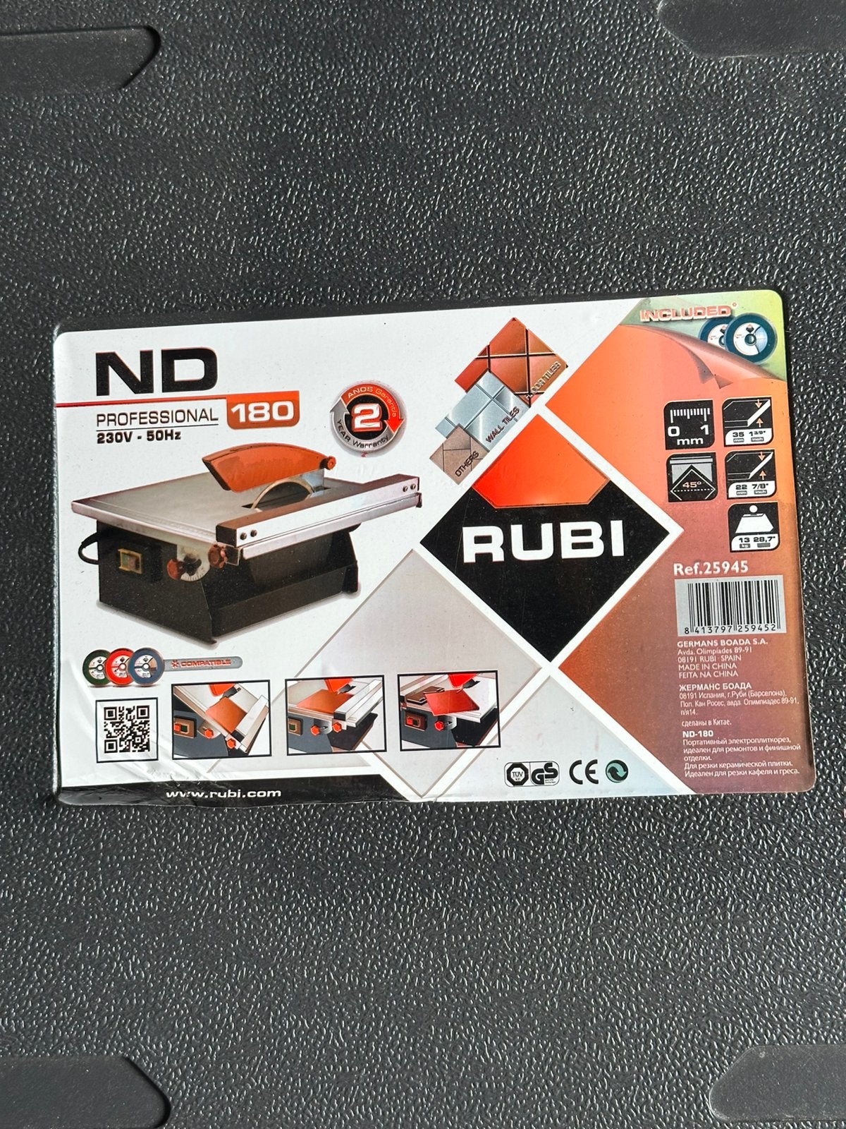 Rubi ND180 tegelsnijder in opbergkist., Bricolage & Construction, Enlèvement, Comme neuf
