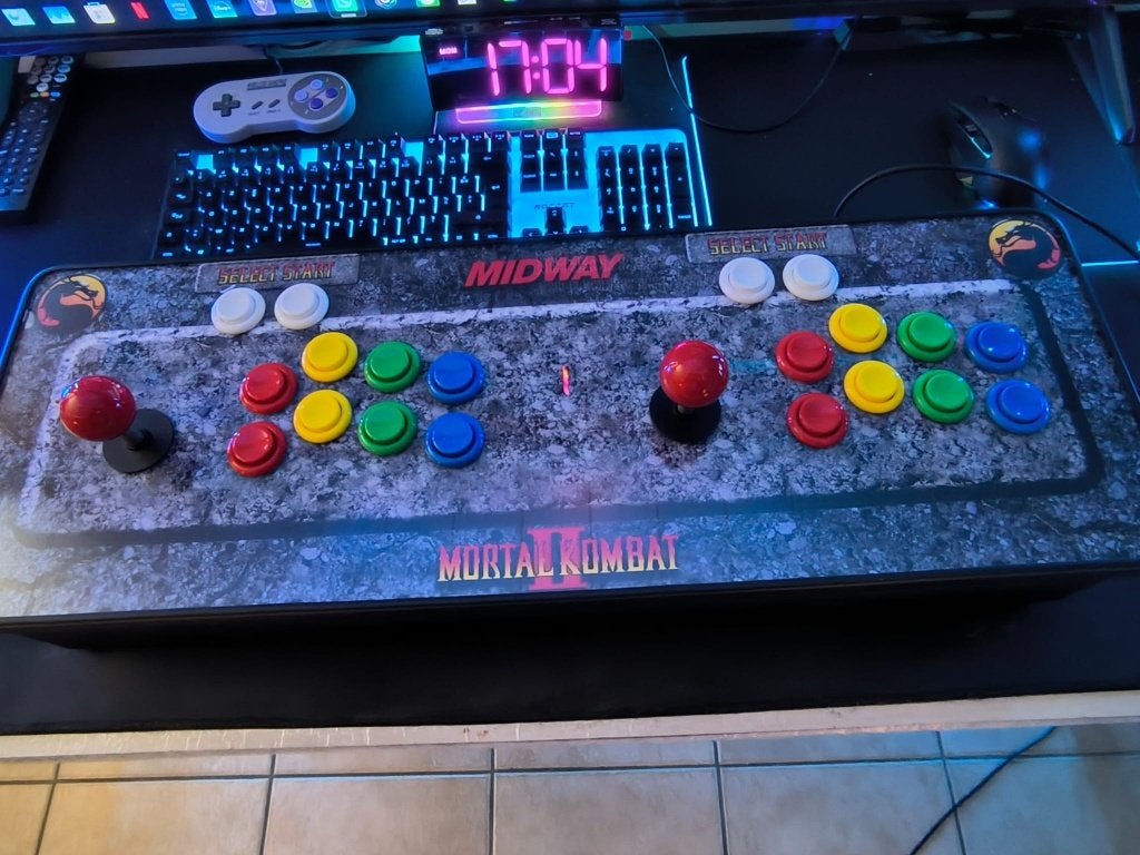 Joystick Arcade MK2 (2 Player) 8 knoppen + 2 flipperknoppen, Games en Spelcomputers, Spelcomputers | Overige Accessoires, Zo goed als nieuw
