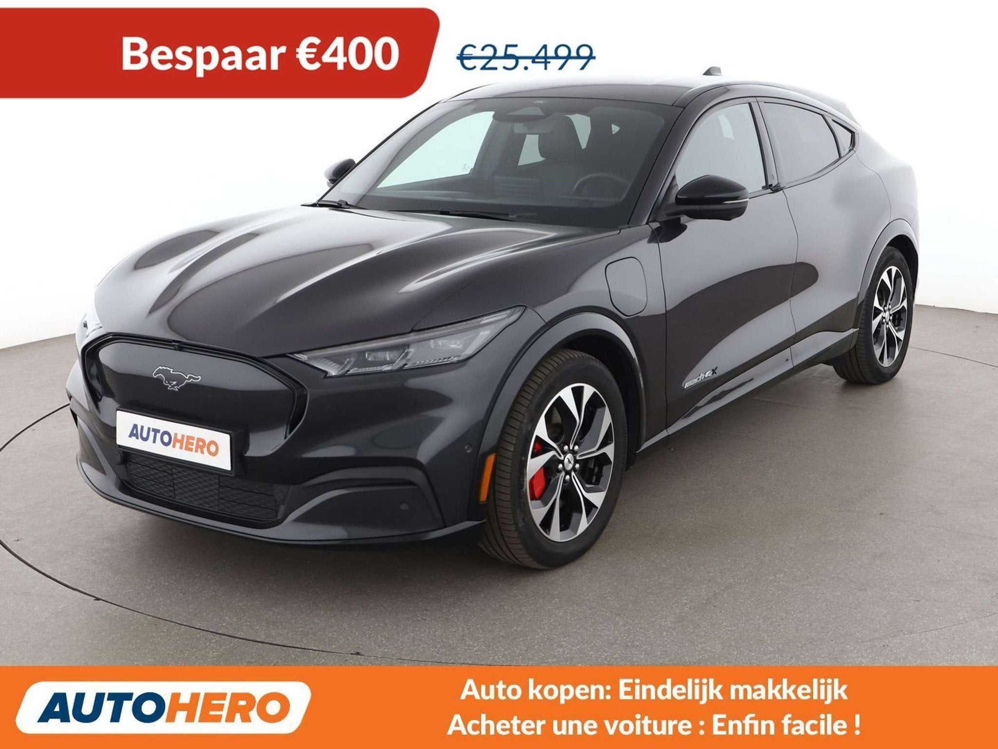 Ford Mustang Mach-E electric drive 258 kW AWD (bj 2022), Auto's, Ford, Automaat, Gebruikt, Zwart, Leder