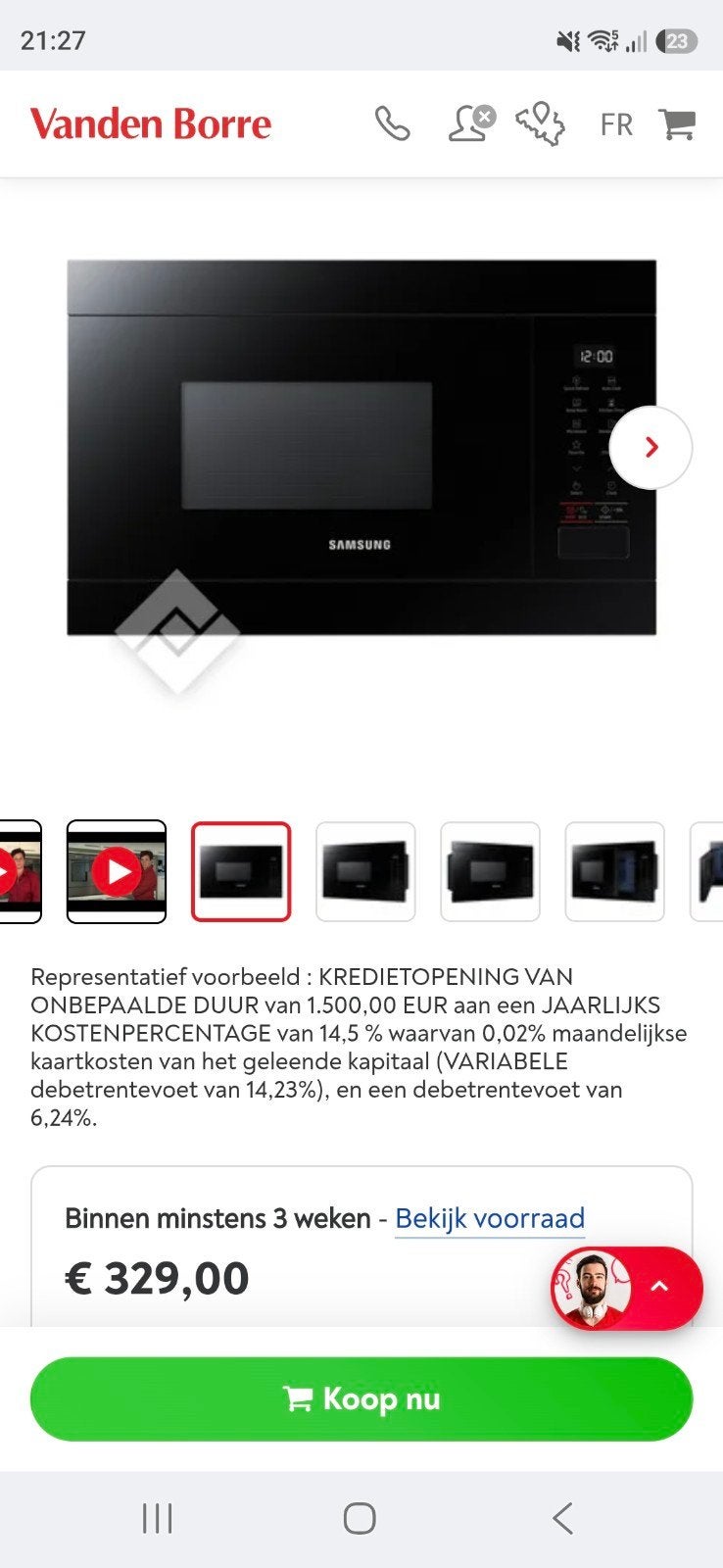 Samsung ingebouwde magnetron, Ophalen