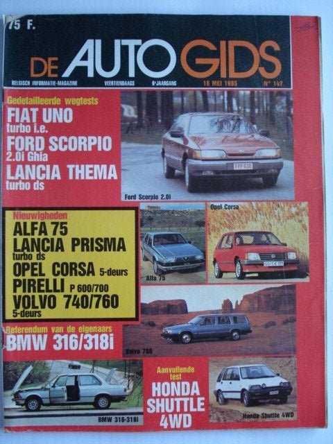 AutoGids 147 Alfa Romeo 75 Lancia Thema Ford Scorpio BMW E21, Envoi, Utilisé, Général