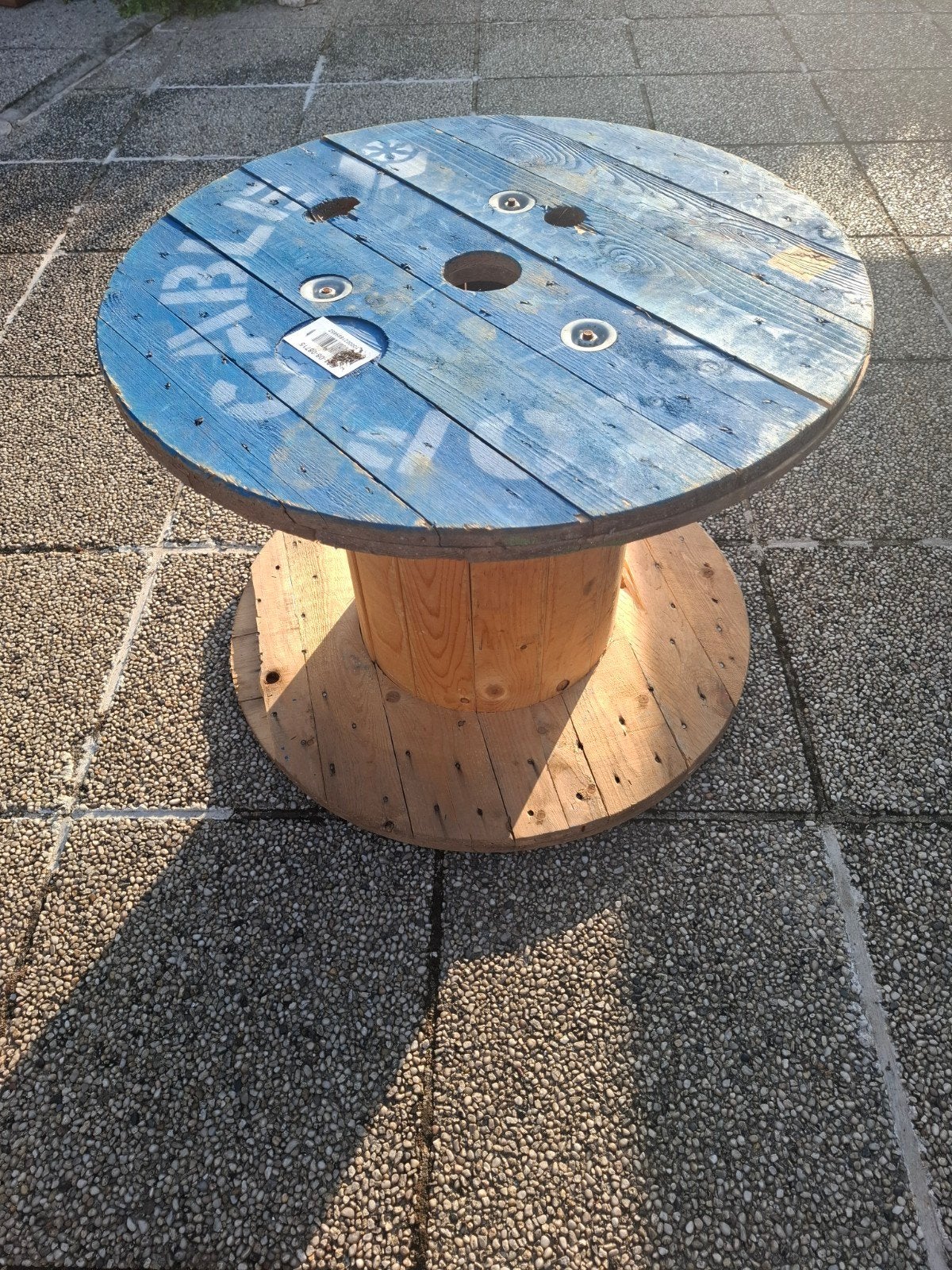kabelhaspel terrastafel of springplank voor geiten, Tuin en Terras, Tuintafels, Ophalen, Gebruikt, Rond, Hout