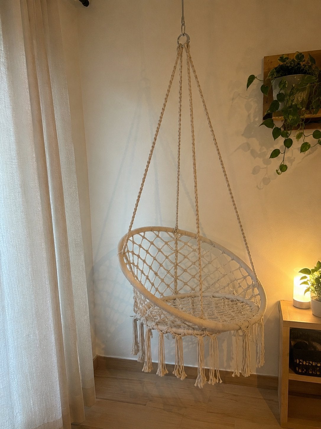 Chaise Hamac Suspendue Boho – Beige, Tuin en Terras, Hangmatten, Ophalen of Verzenden, Nieuw, Eenpersoons, Binnen