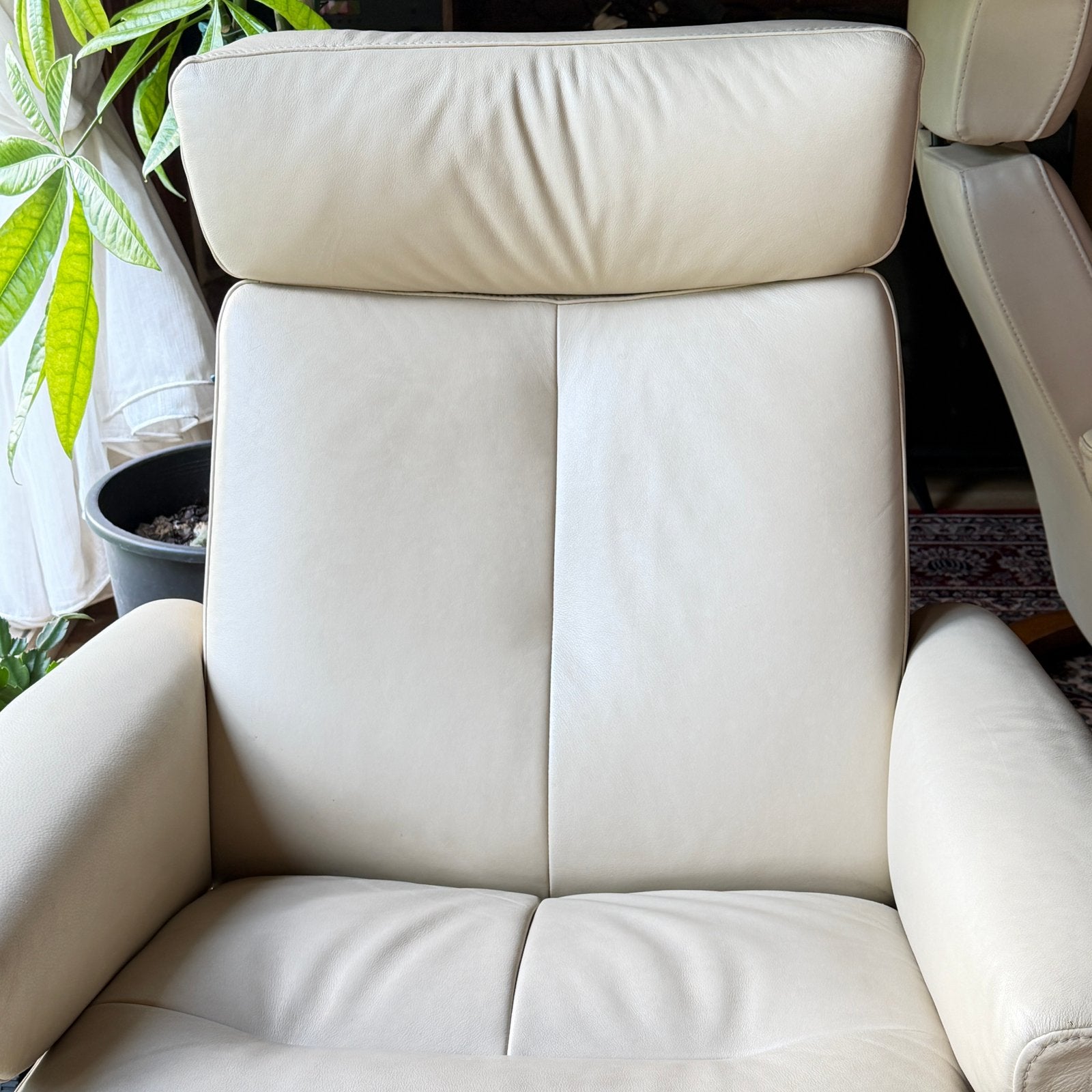 Stressless relax. Cuir. Blanc. Avec repose-pieds., Klassiek, Comme neuf, Enlèvement, 50 à 75 cm