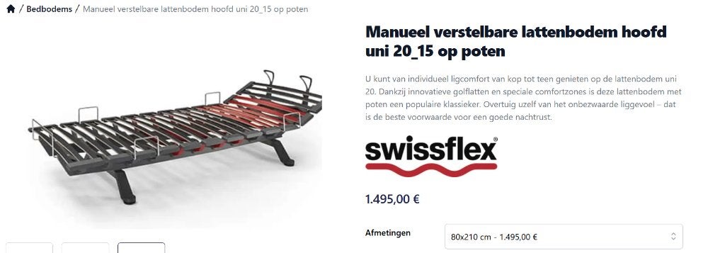 Bed Swiss sense 210x180, Ophalen, 210 cm, Tweepersoons, 180 cm