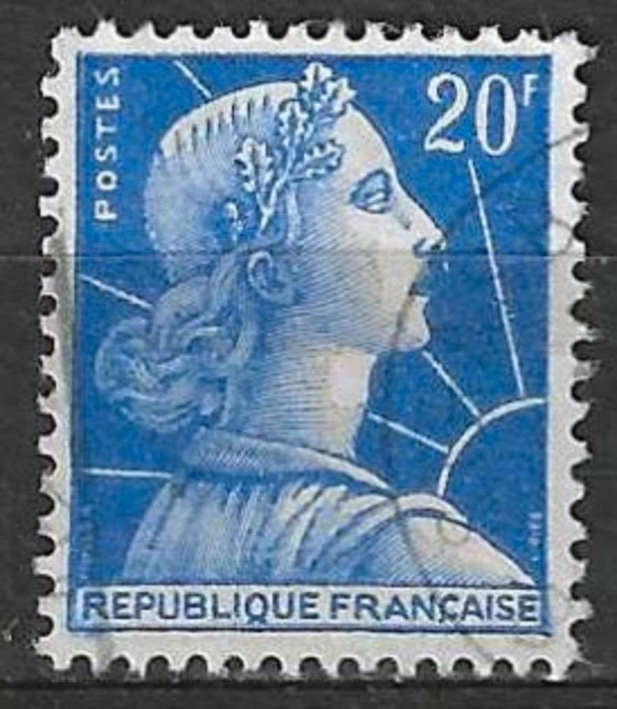 Francia 1955/1959 - Yvert 1011B - Marianne de Muller (ST), Envoi, Affranchi