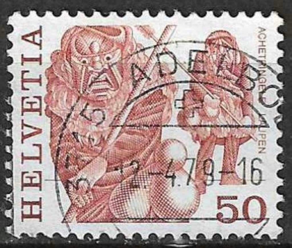 Zwitserland 1977 - Yvert 1038 - Populaire gebruiken (ST), Postzegels en Munten, Verzenden, Gestempeld