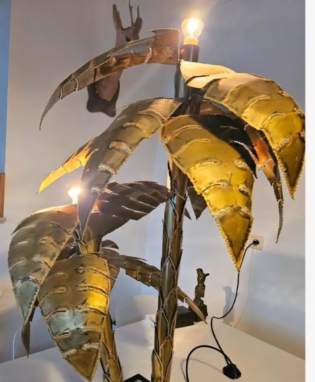 Maison jansen palm vloer / tafellamp vintage palmvloerlamp,, Ophalen