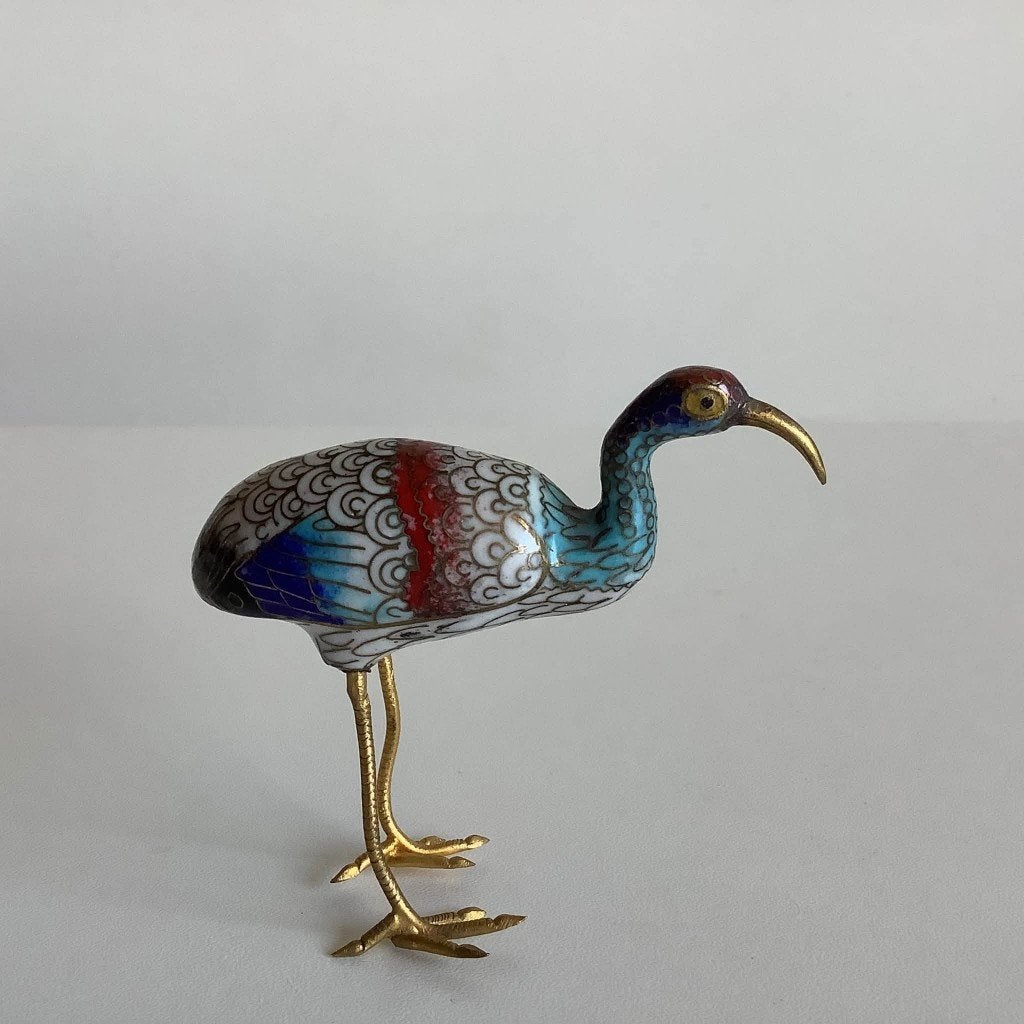 Oiseau cloissonné vintage - Ibis, Enlèvement ou Envoi, Comme neuf