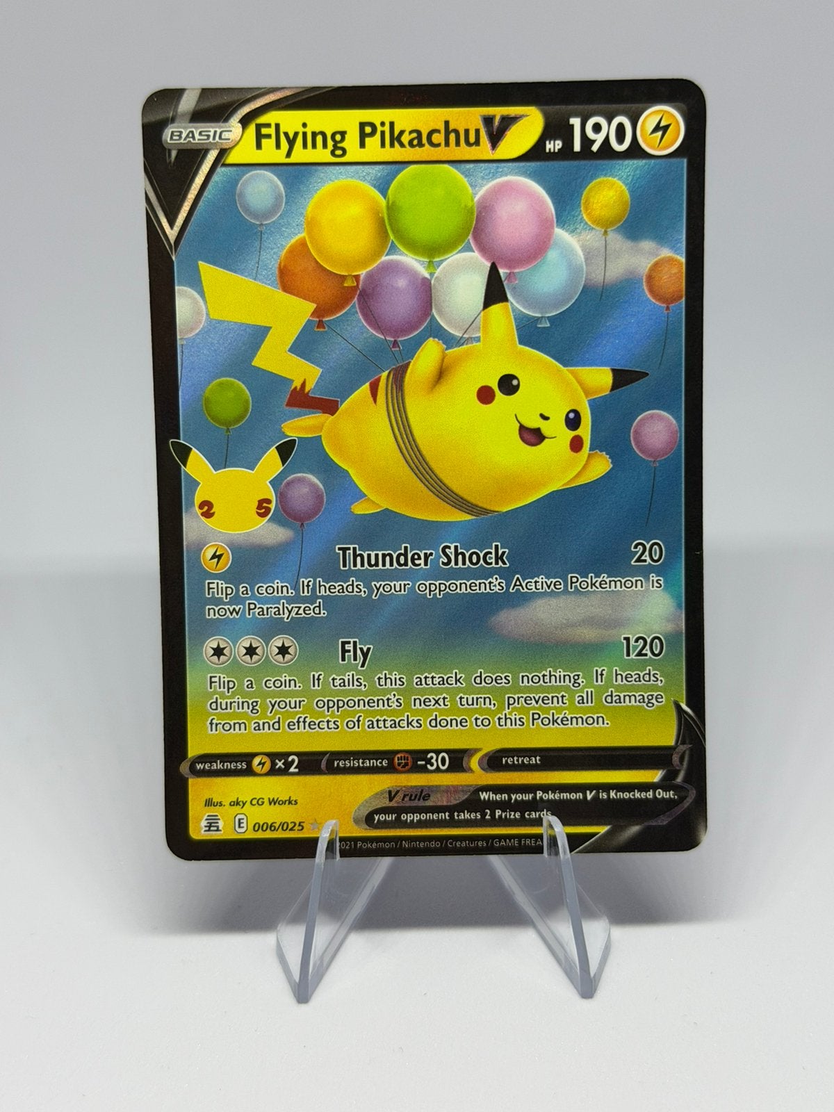 Flying Pikachu V (006/025) Célébrations du 25e anniversaire, Enlèvement ou Envoi, Comme neuf
