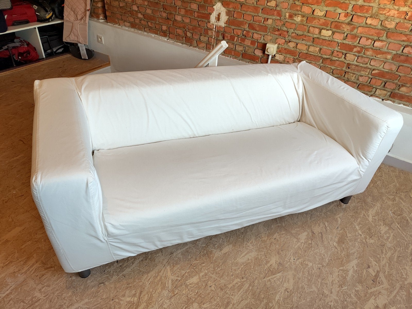 Canapé Klippan 2/3 places Ikea blanc, 75 à 100 cm, 150 à 200 cm, Bois, Enlèvement