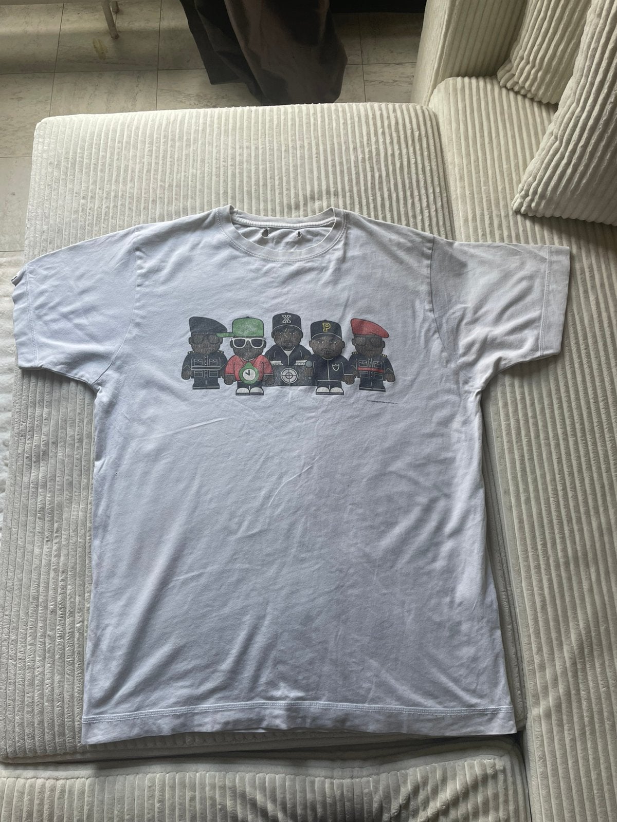 Wit T-shirt met Streetwear-print, Kleding | Heren, T-shirts, Ophalen of Verzenden, Gedragen, Maat 46 (S) of kleiner, Wit